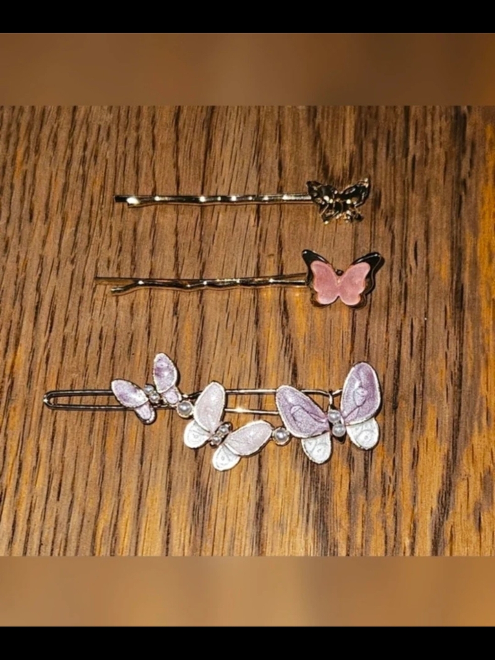 3pc Various Butterfly Gold Hair Clips BNIB